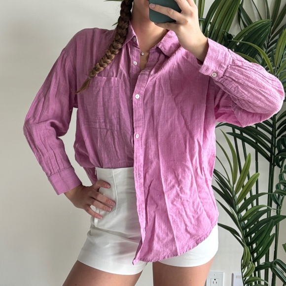 Chemise rose oversize / Oversize pink shirt - Picture 1 of 3